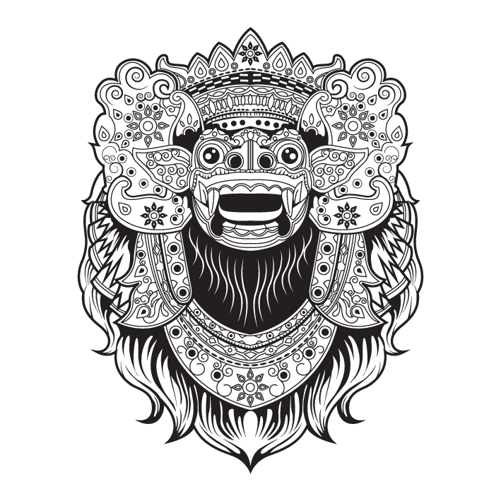 Barong Element als Symbol für Schutz, positive Kraft und Balance